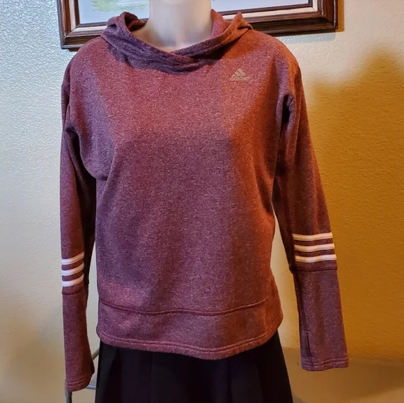 adidas Tops Adidas Response Icon Hoodie Heathered Sport Maroon